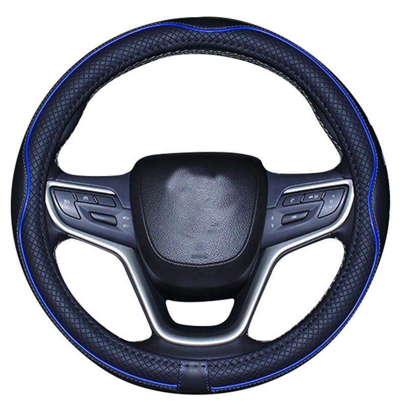 Mayco Bell Universal Standard Size Steering Wheel Cover Anti-Slip,Safety,Soft,Breathable,Durable,Full Surround,Comfortable Grip Microfiber Leather (14.5-15 inch,Black Dark Blue) - Image 3